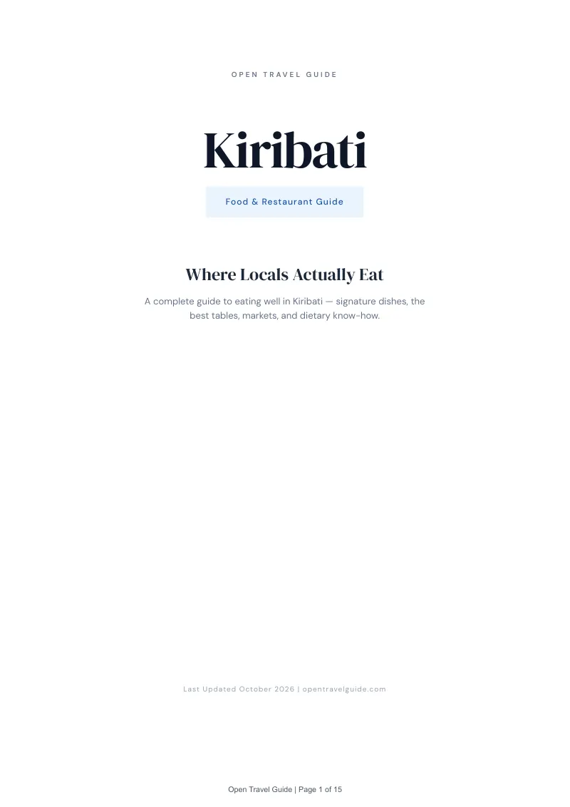 Kiribati Food & Restaurant Guide: Cover