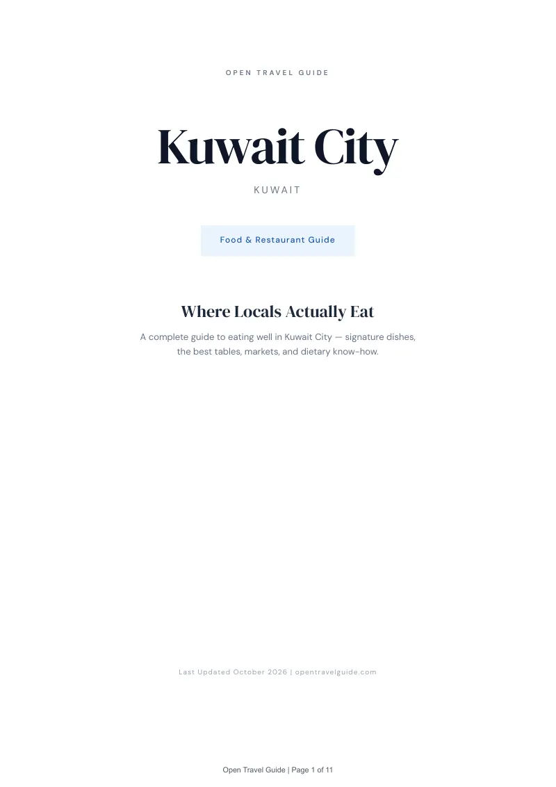 Kuwait City Food & Restaurant Guide: Cover