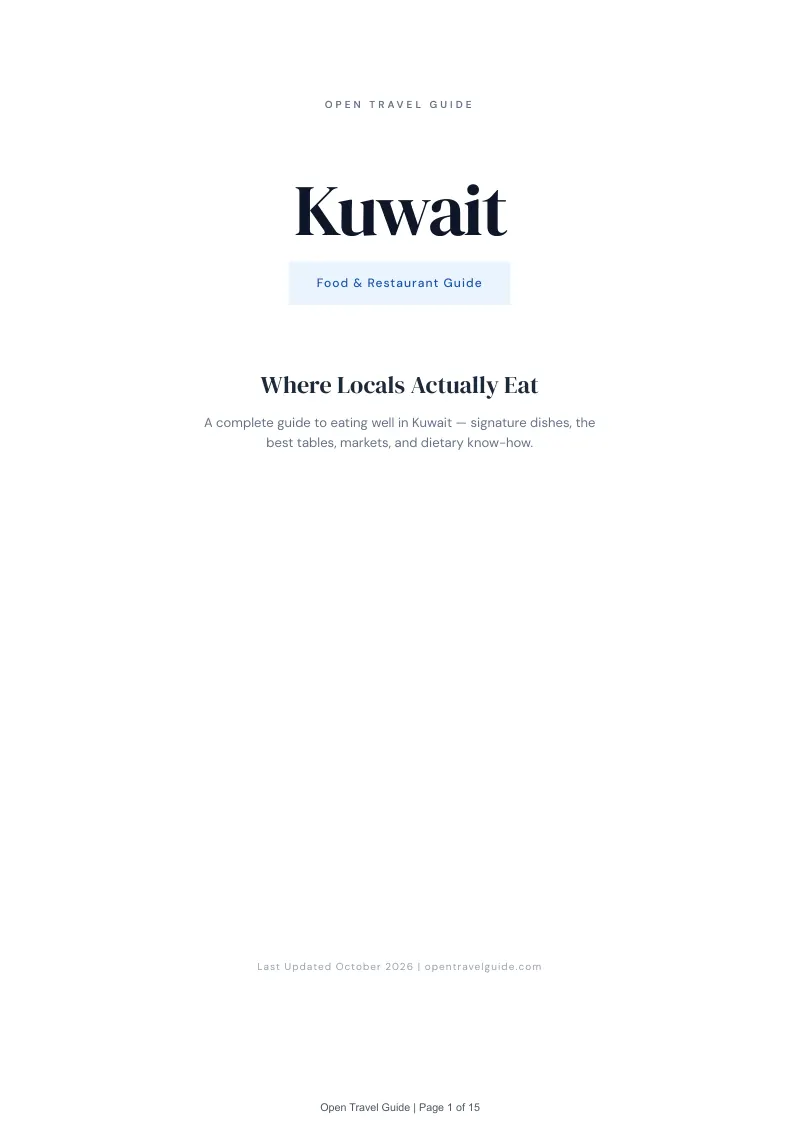 Kuwait Food & Restaurant Guide: Cover