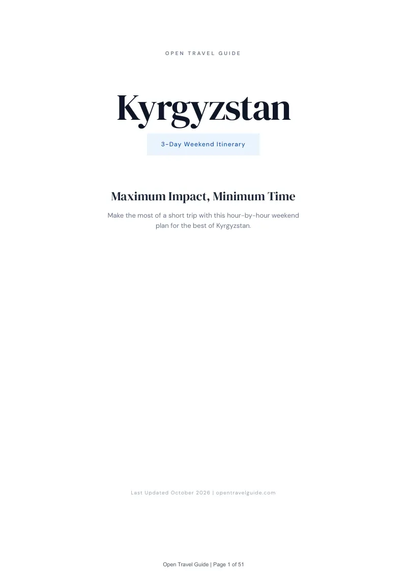 Kyrgyzstan 3-Day Weekend Itinerary: Cover