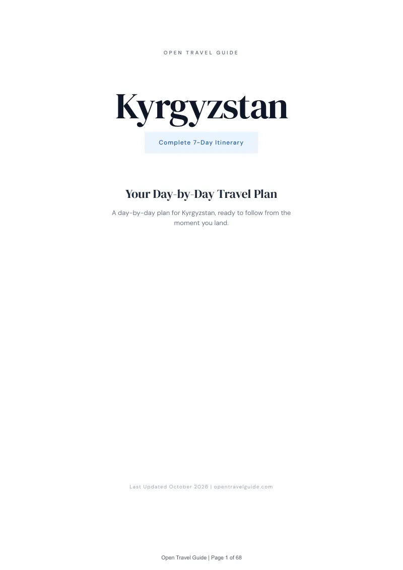 Kyrgyzstan 7-Day Itinerary: Cover