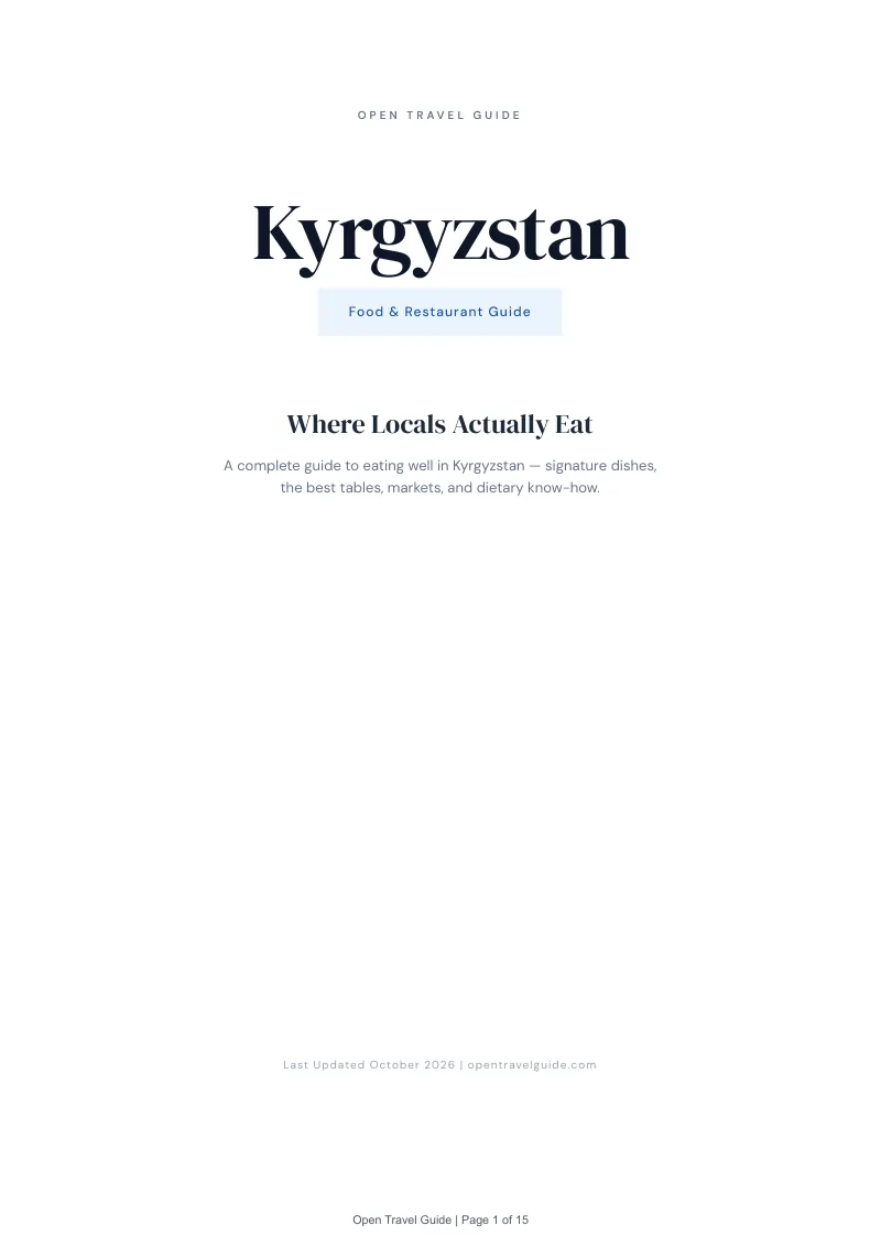 Kyrgyzstan Food & Restaurant Guide: Cover