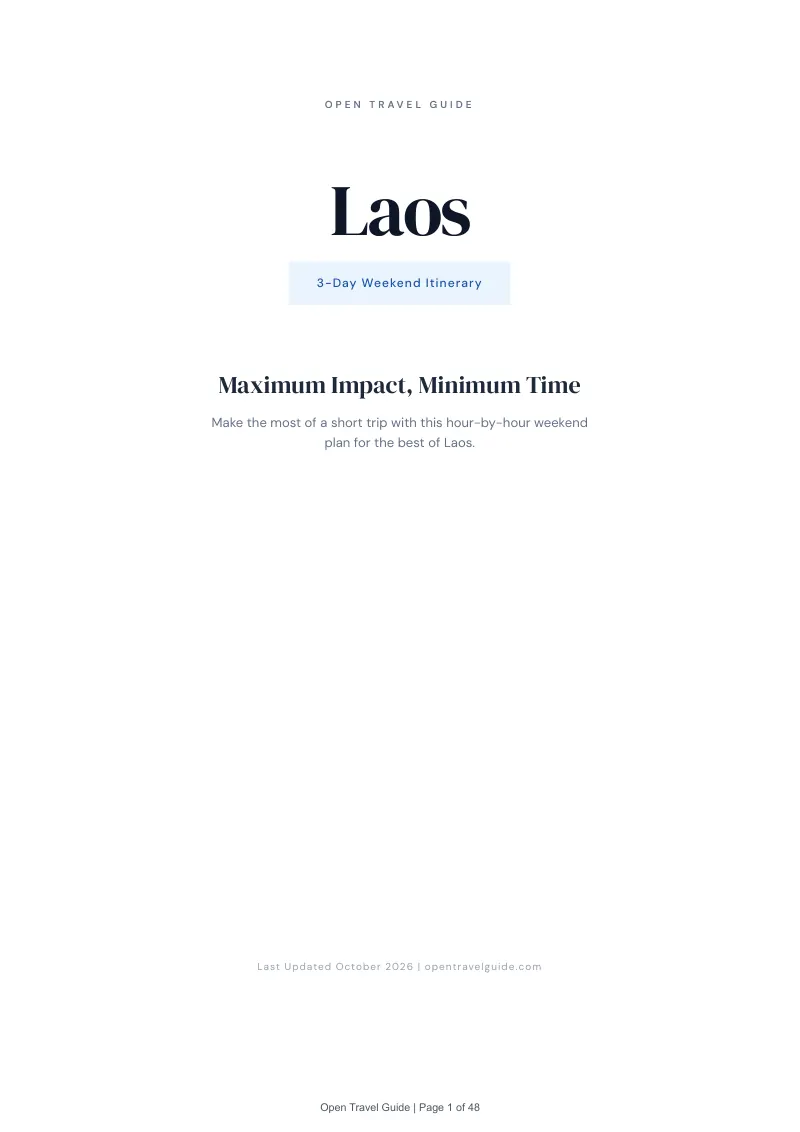 Laos 3-Day Weekend Itinerary: Cover