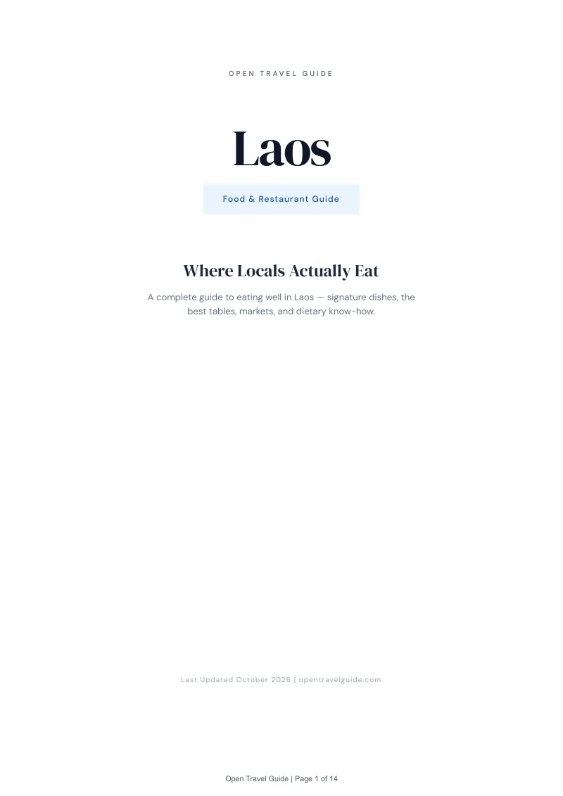 Laos Food & Restaurant Guide: Cover