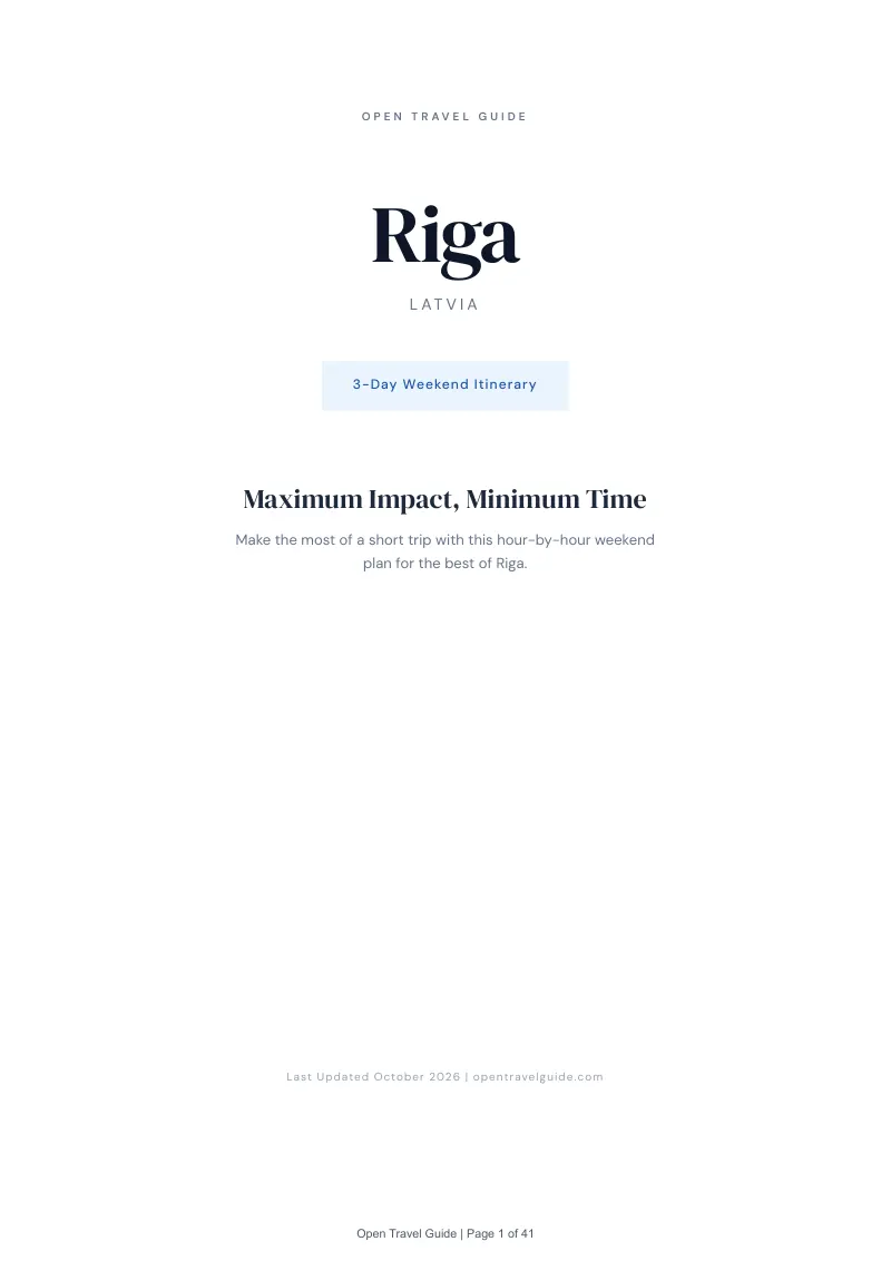 Riga 3-Day Weekend Itinerary: Cover