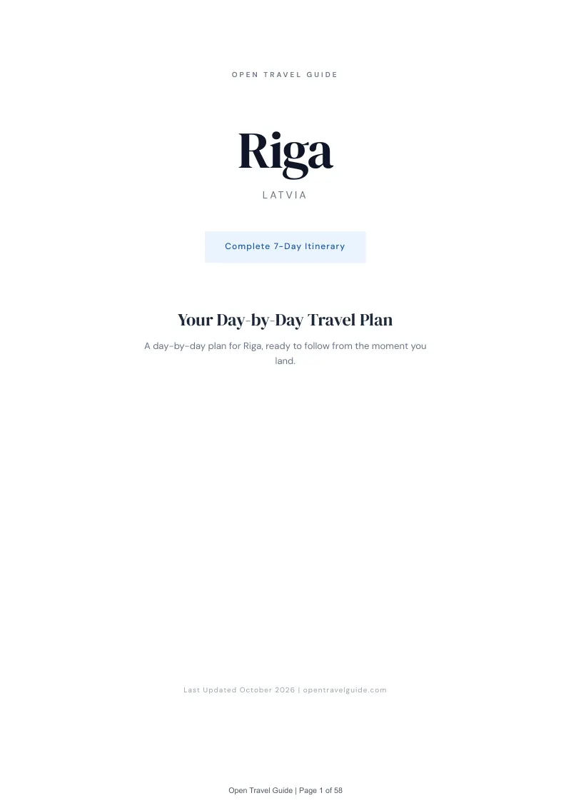 Riga 7-Day Itinerary: Cover