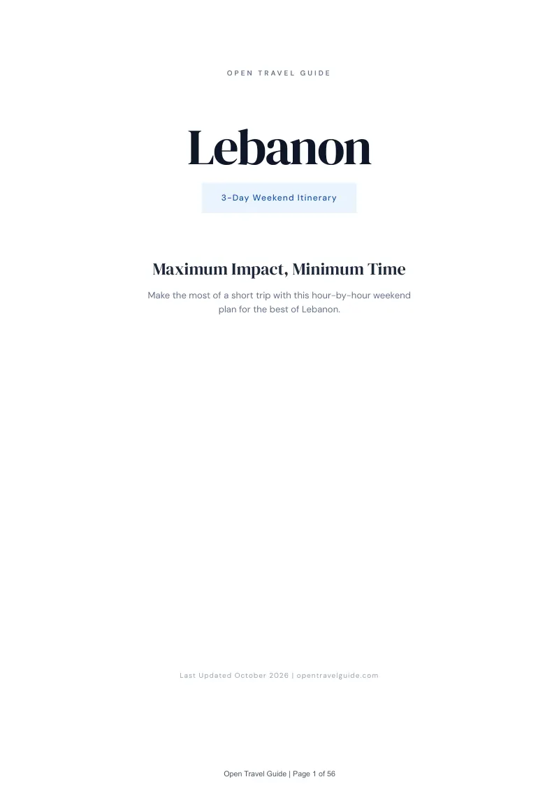 Lebanon 3-Day Weekend Itinerary: Cover