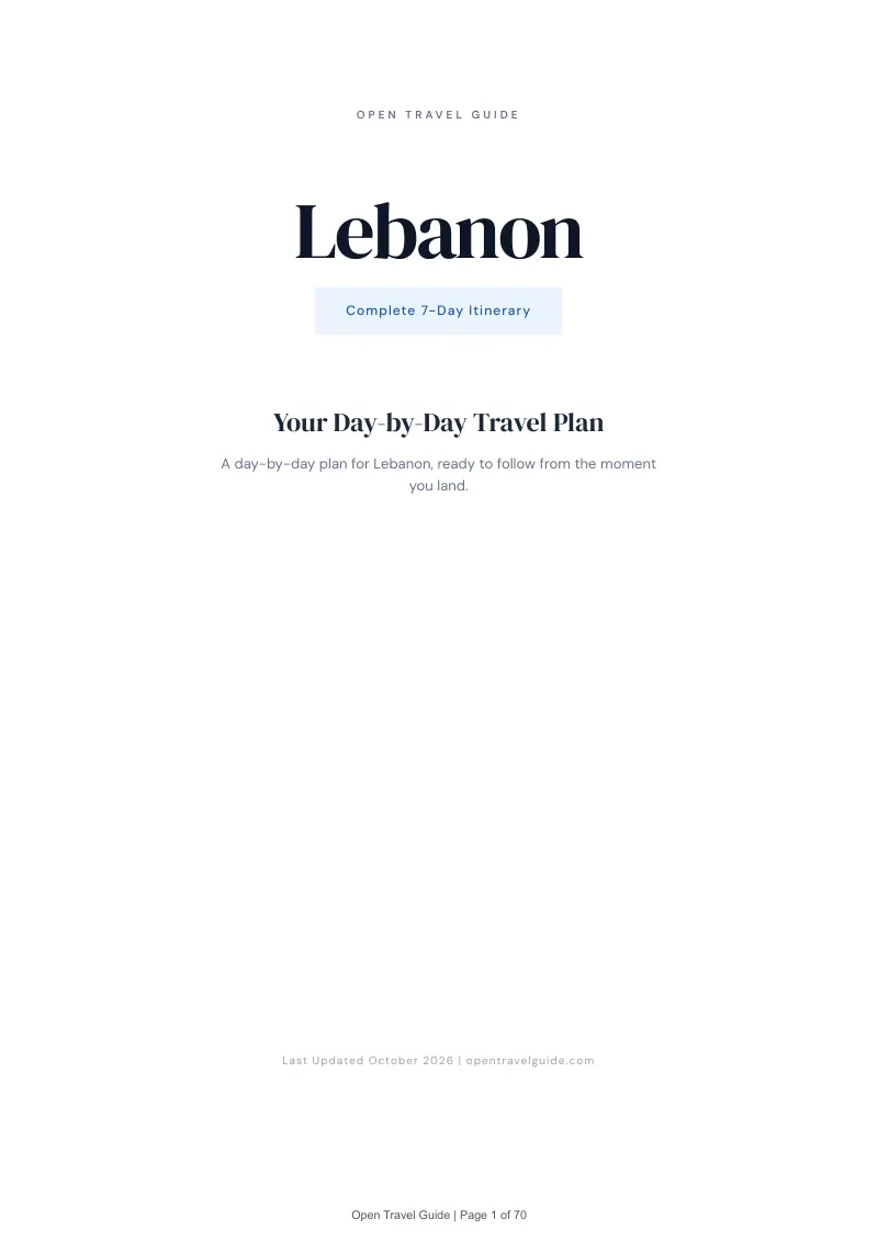 Lebanon 7-Day Itinerary: Cover