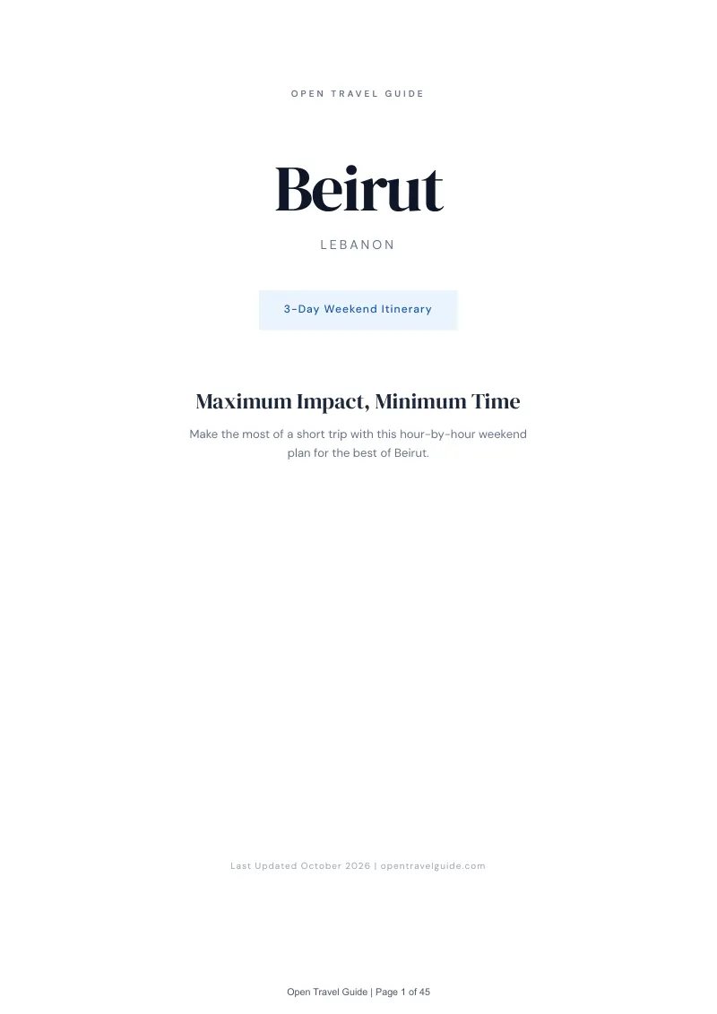 Beirut 3-Day Weekend Itinerary: Cover
