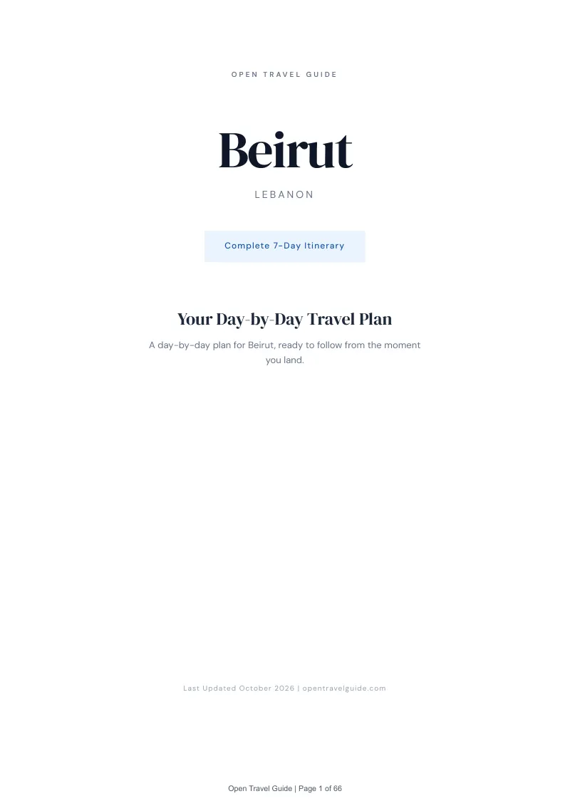 Beirut 7-Day Itinerary: Cover