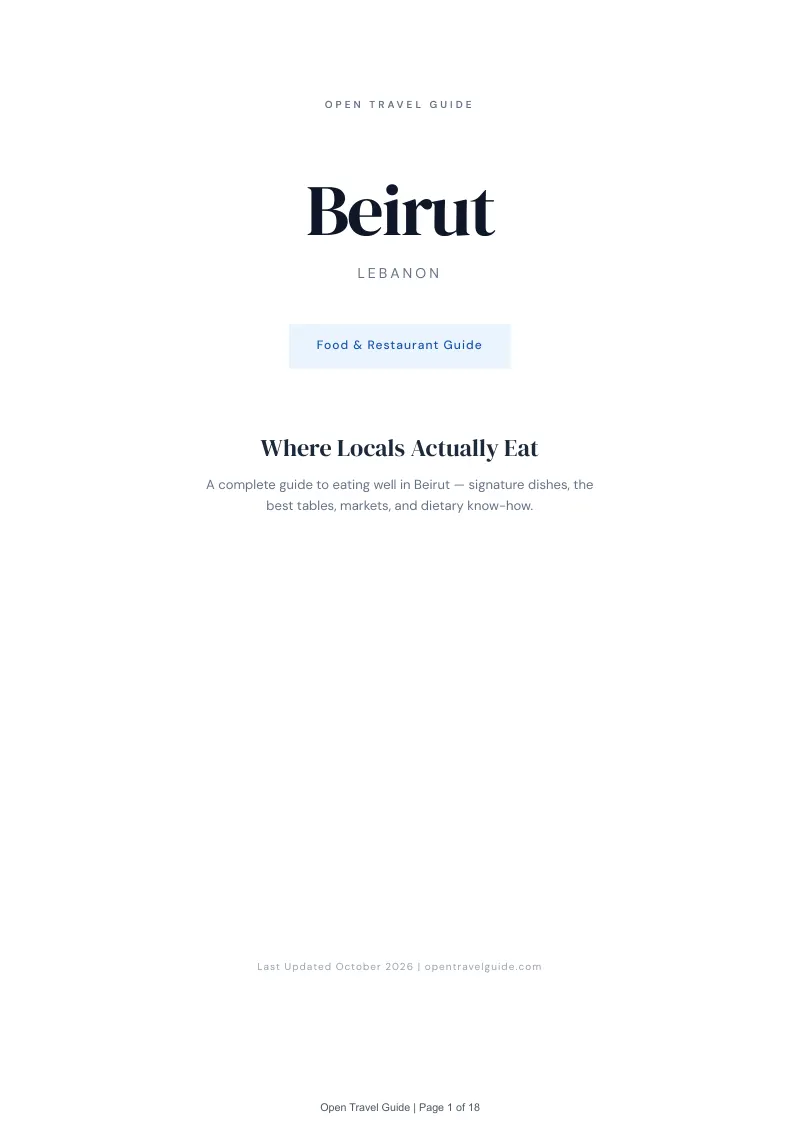Beirut Food & Restaurant Guide: Cover