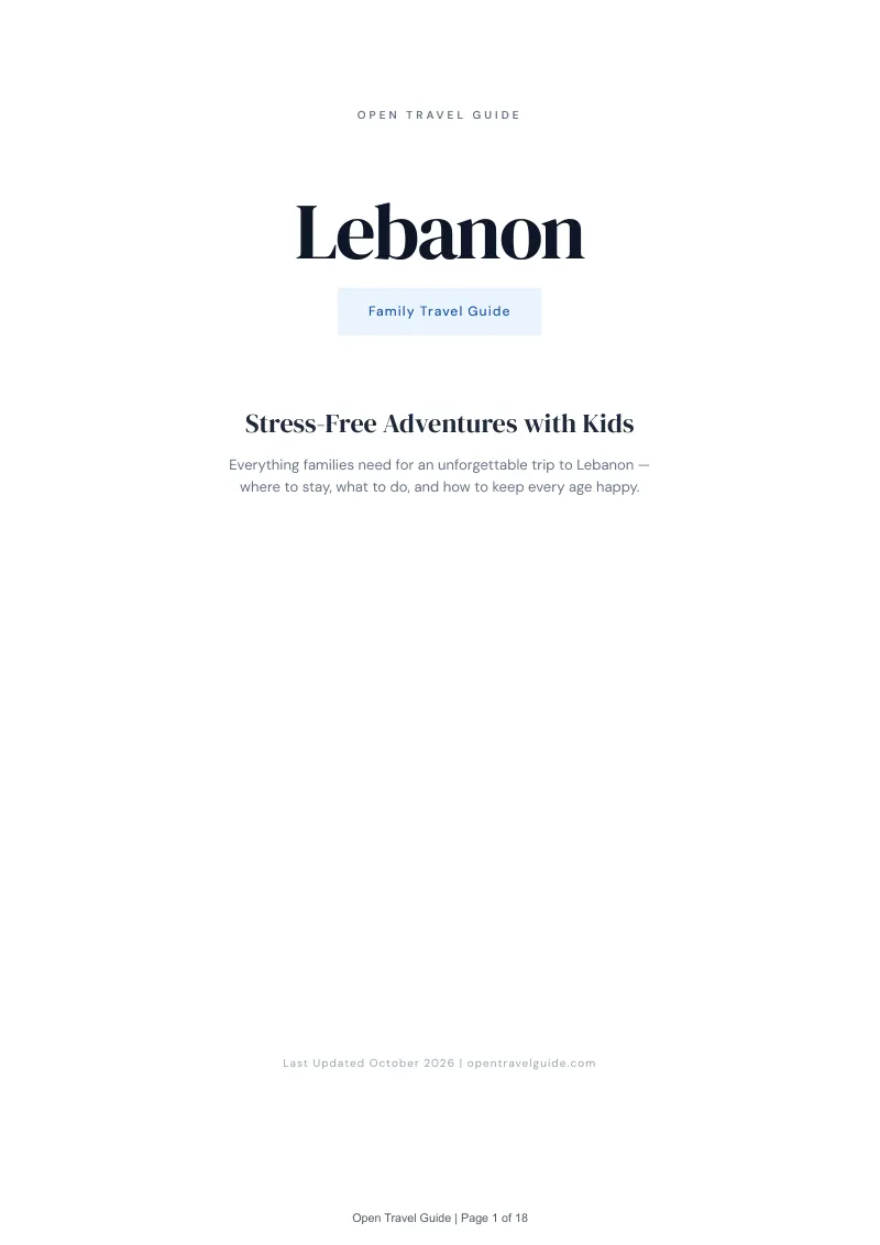 Lebanon Family Travel Guide: Cover