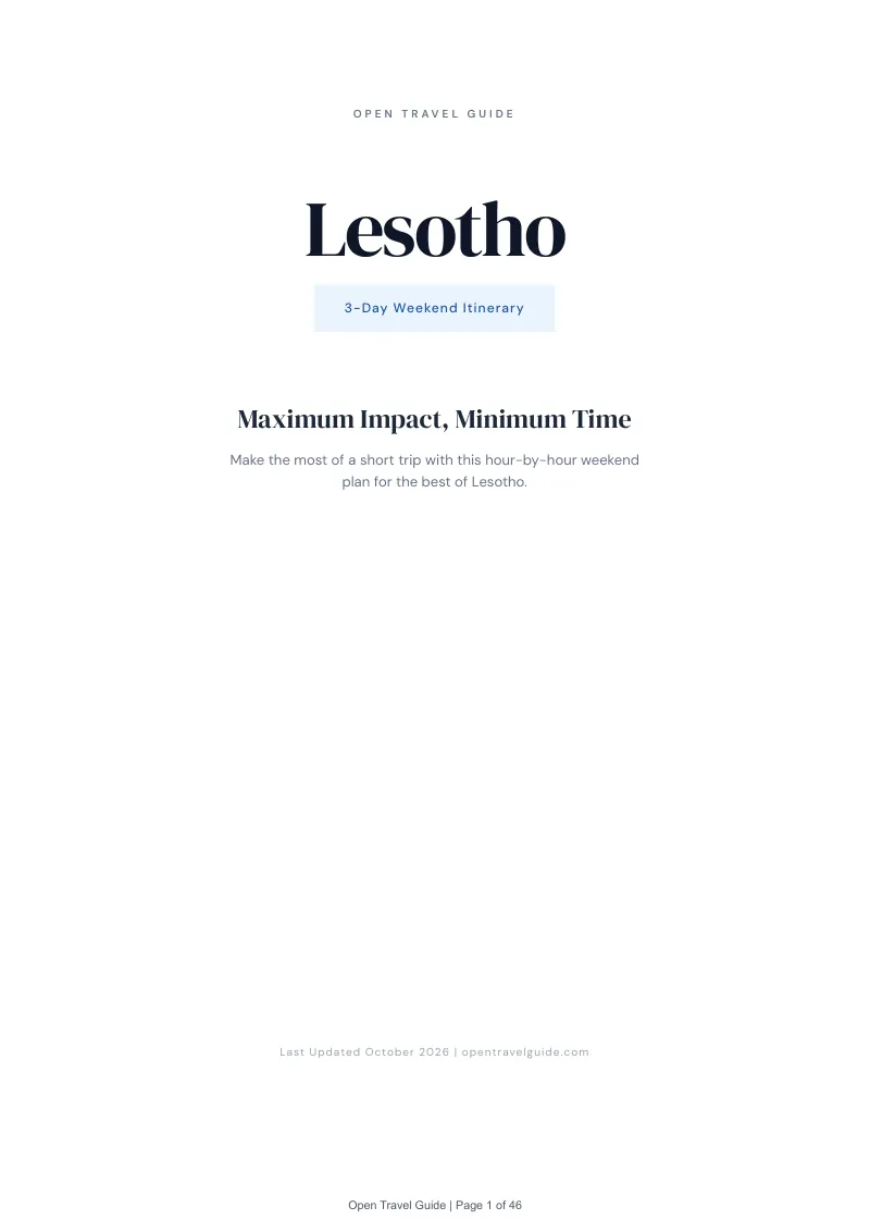 Lesotho 3-Day Weekend Itinerary: Cover