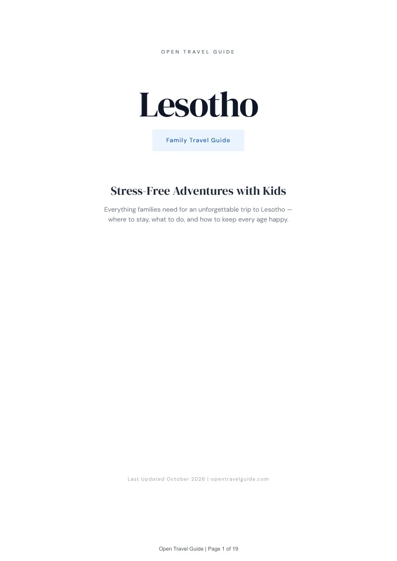 Lesotho Family Travel Guide: Cover