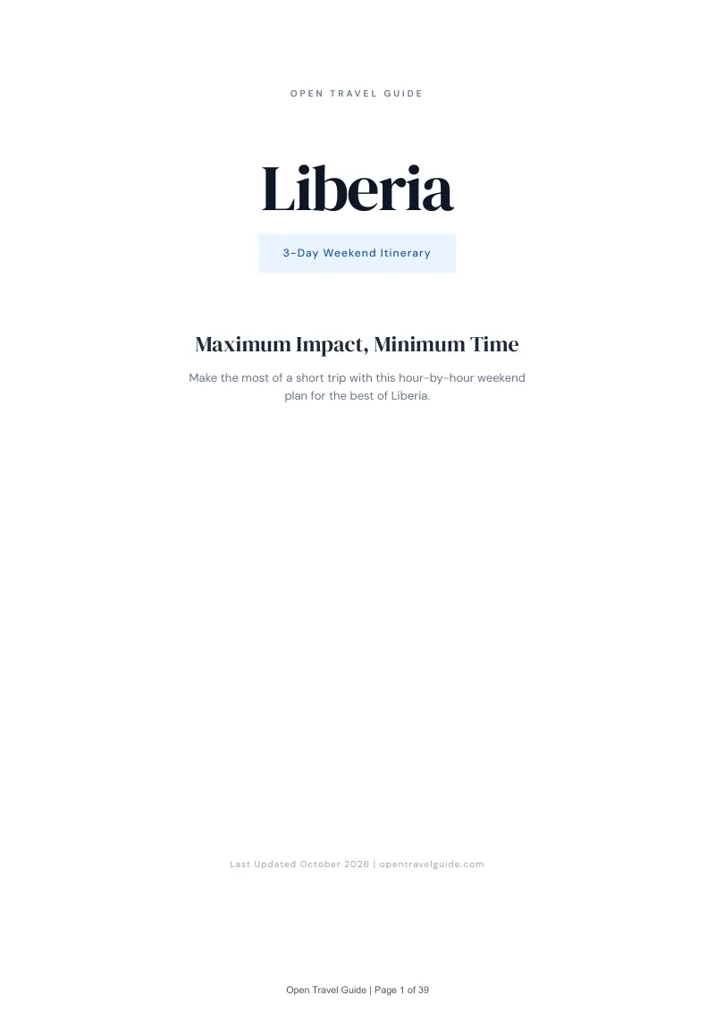 Liberia 3-Day Weekend Itinerary: Cover
