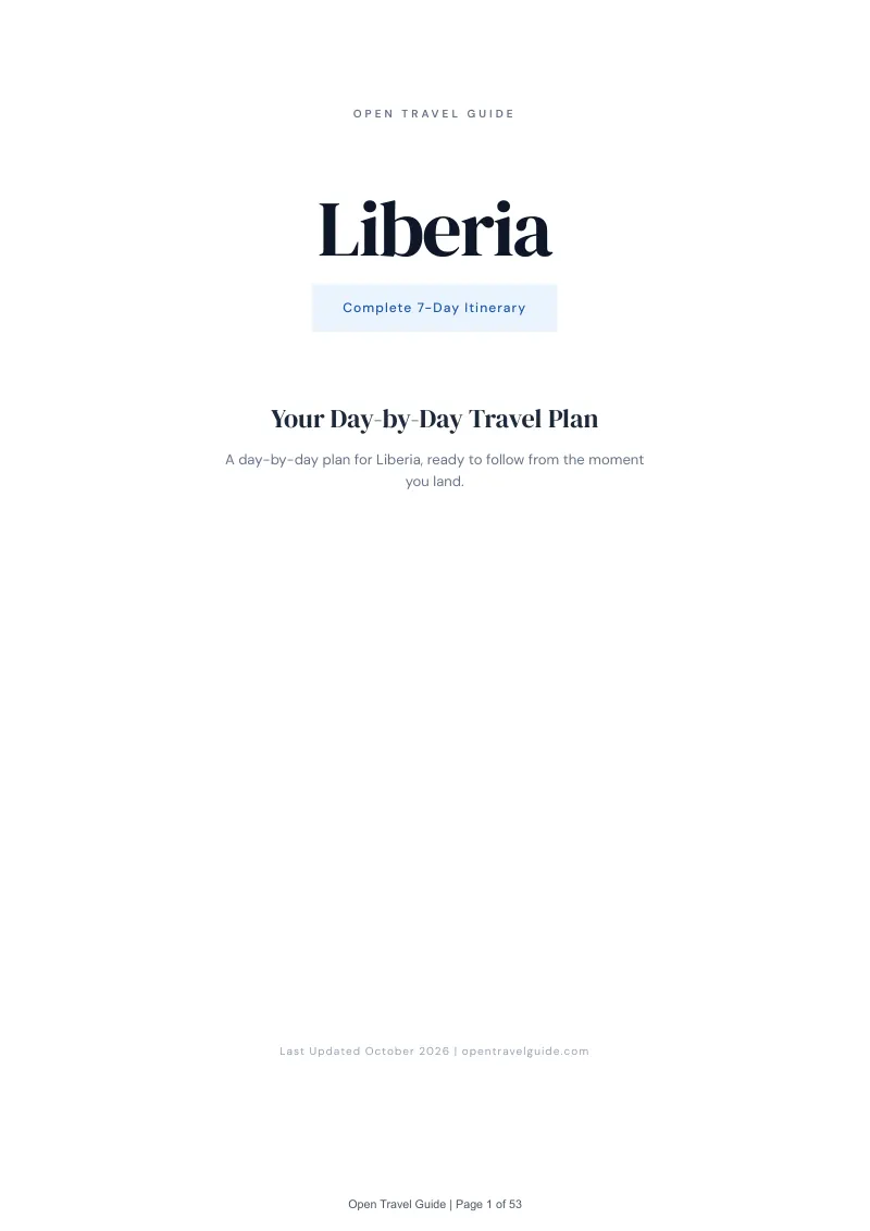 Liberia 7-Day Itinerary: Cover