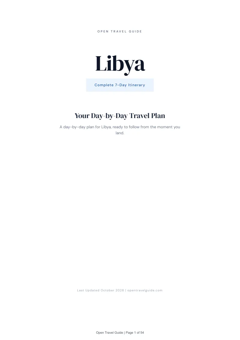 Libya 7-Day Itinerary: Cover
