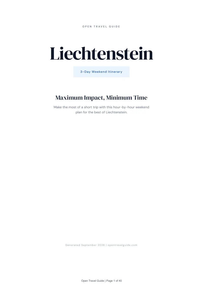 Liechtenstein Complete Travel Bundle: 3-day itinerary · Cover