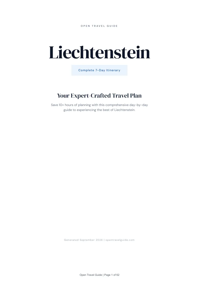 Liechtenstein Complete Travel Bundle: 7-day itinerary · Cover