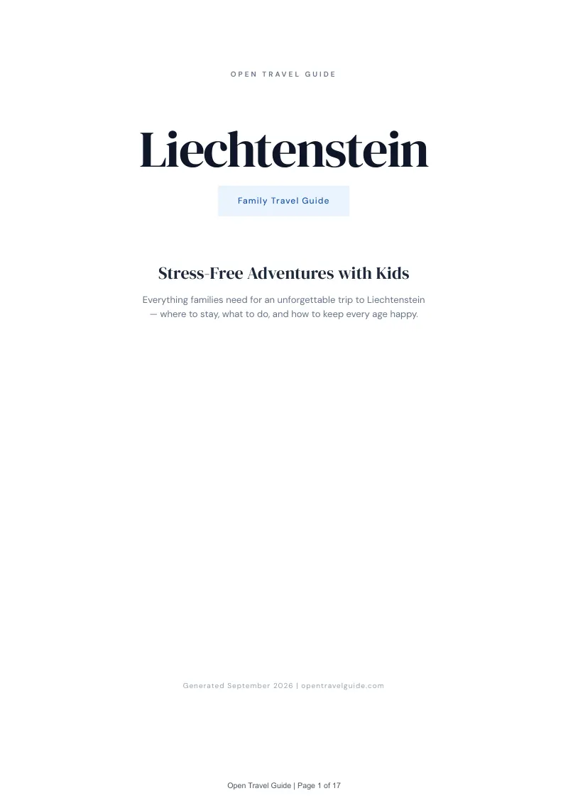 Liechtenstein Complete Travel Bundle: Family guide · Cover