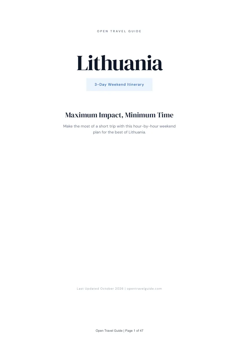 Lithuania 3-Day Weekend Itinerary: Cover