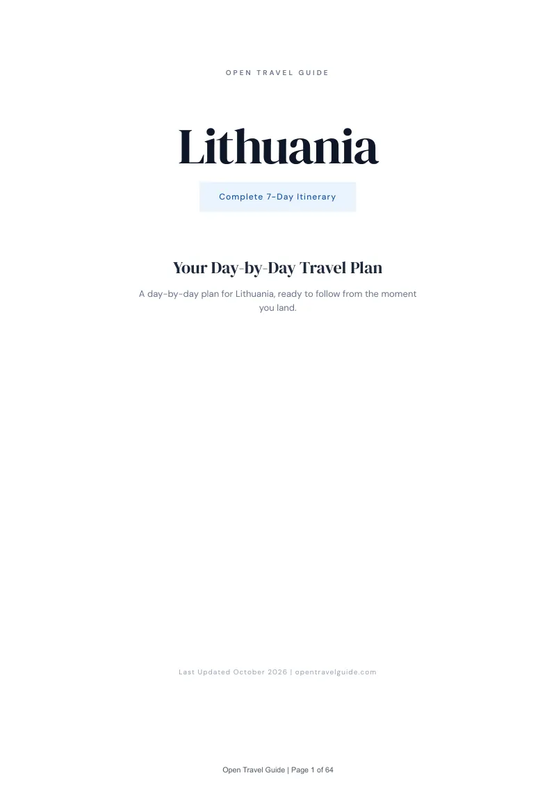 Lithuania 7-Day Itinerary: Cover