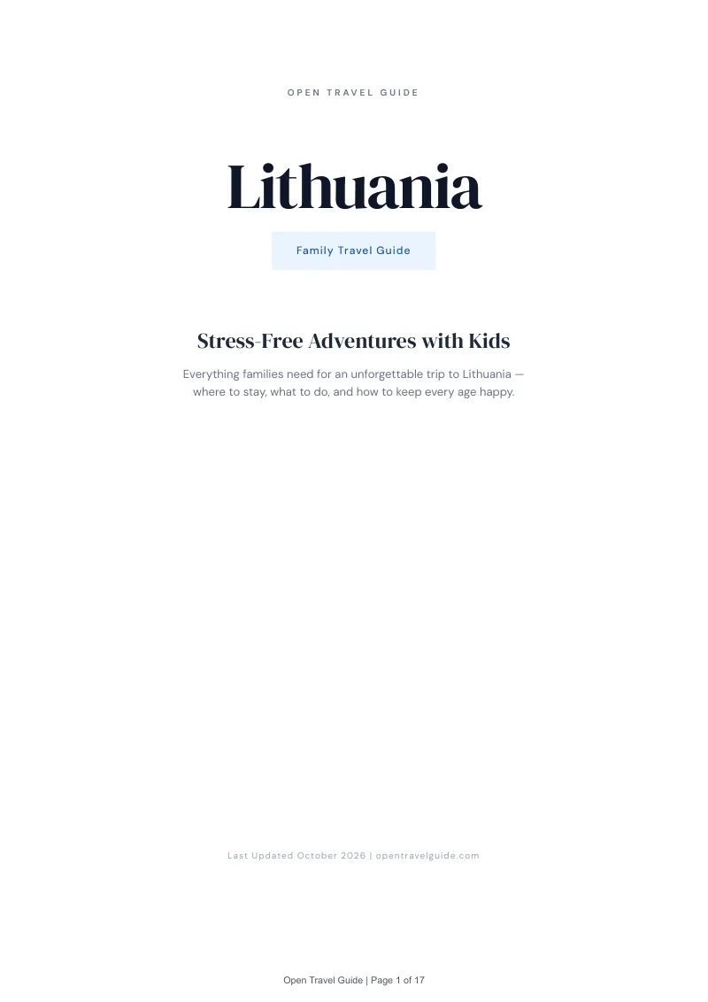 Lithuania Family Travel Guide: Cover