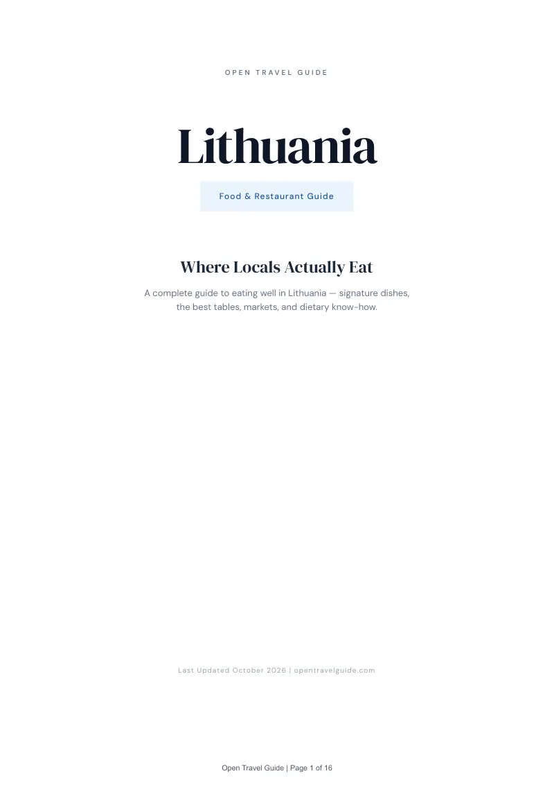 Lithuania Food & Restaurant Guide: Cover
