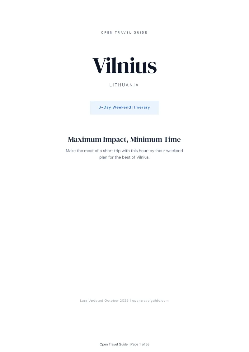 Vilnius 3-Day Weekend Itinerary: Cover