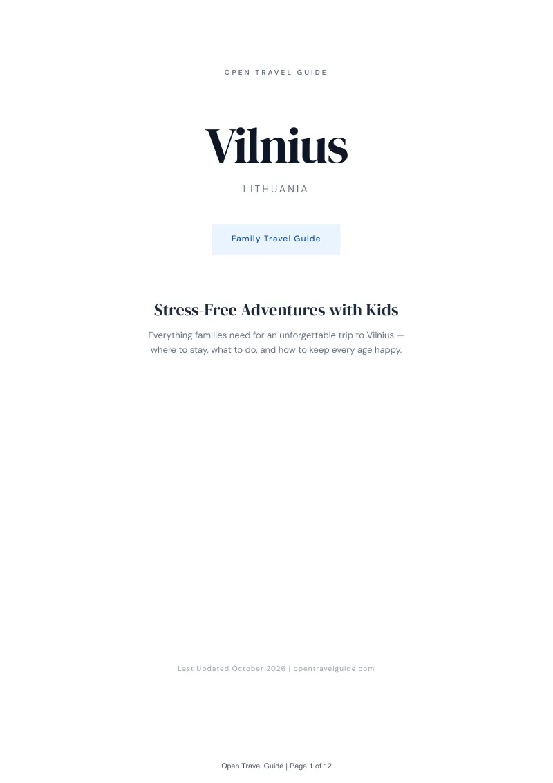 Vilnius Family Travel Guide: Cover