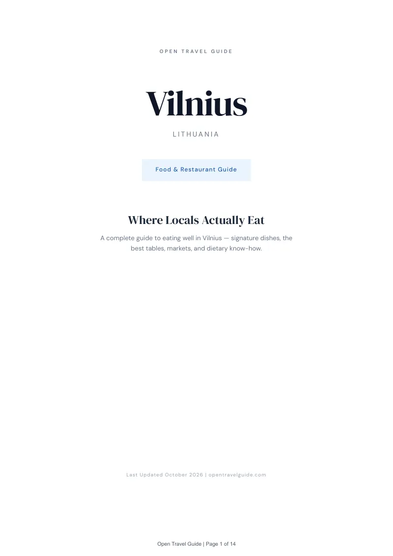 Vilnius Food & Restaurant Guide: Cover