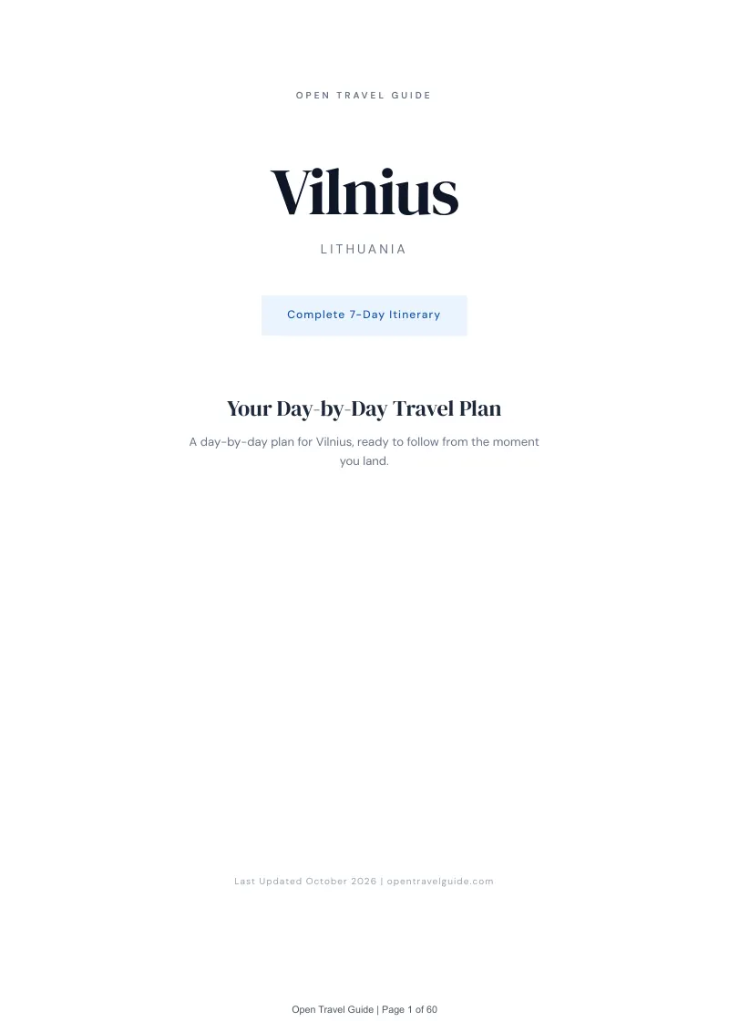 Vilnius 7-Day Itinerary: Cover