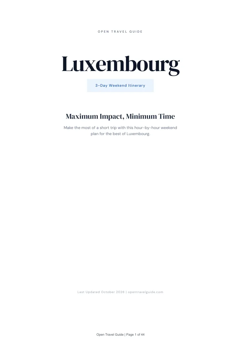 Luxembourg 3-Day Weekend Itinerary: Cover