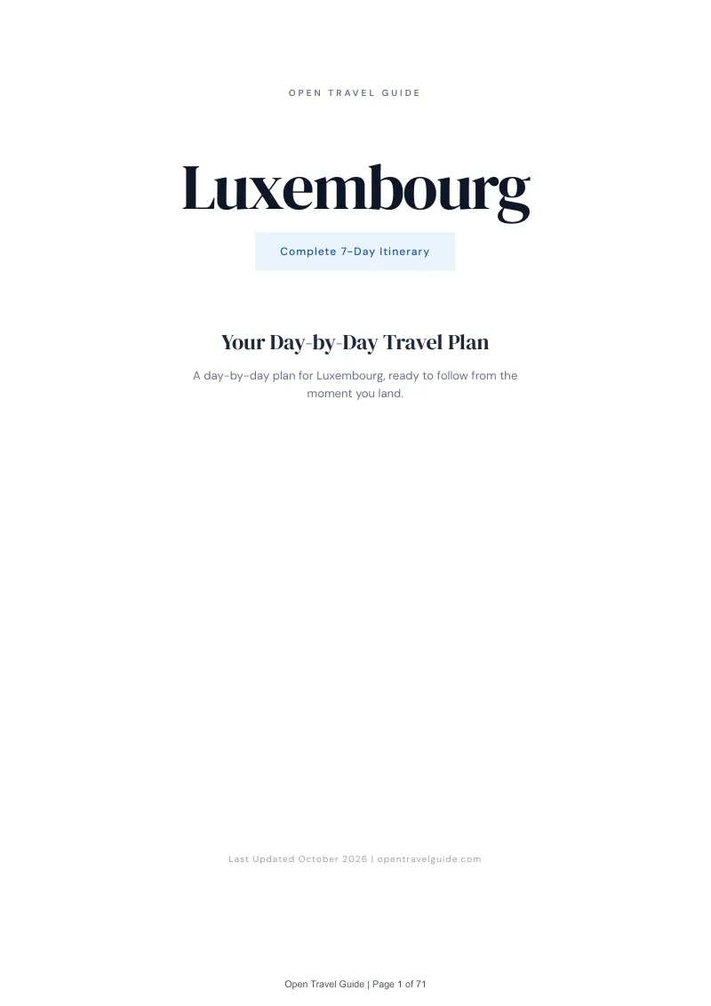 Luxembourg 7-Day Itinerary: Cover