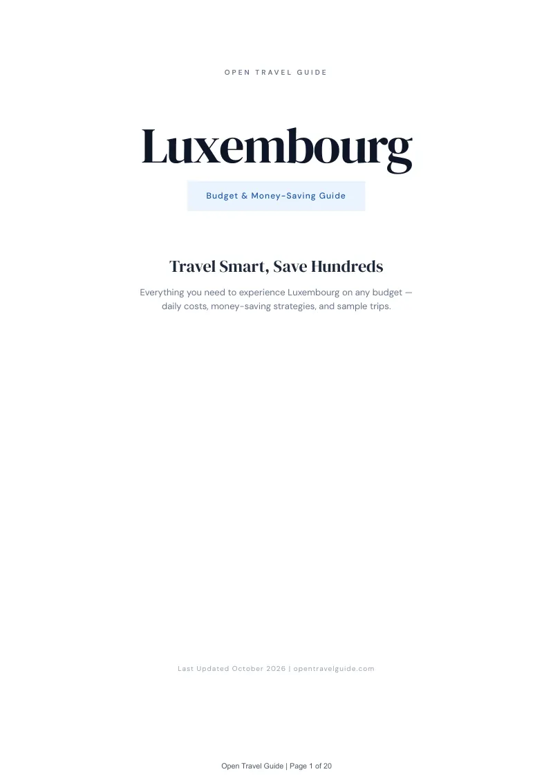 Luxembourg Budget & Money-Saving Guide: Cover