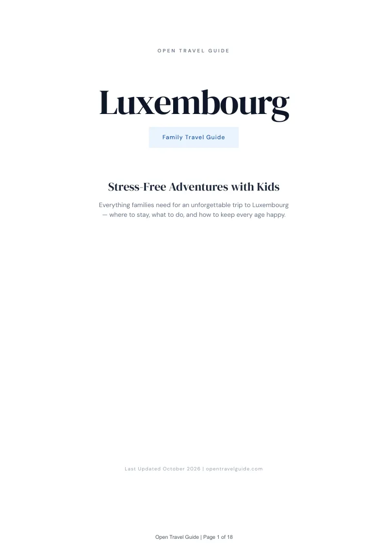 Luxembourg Family Travel Guide: Cover
