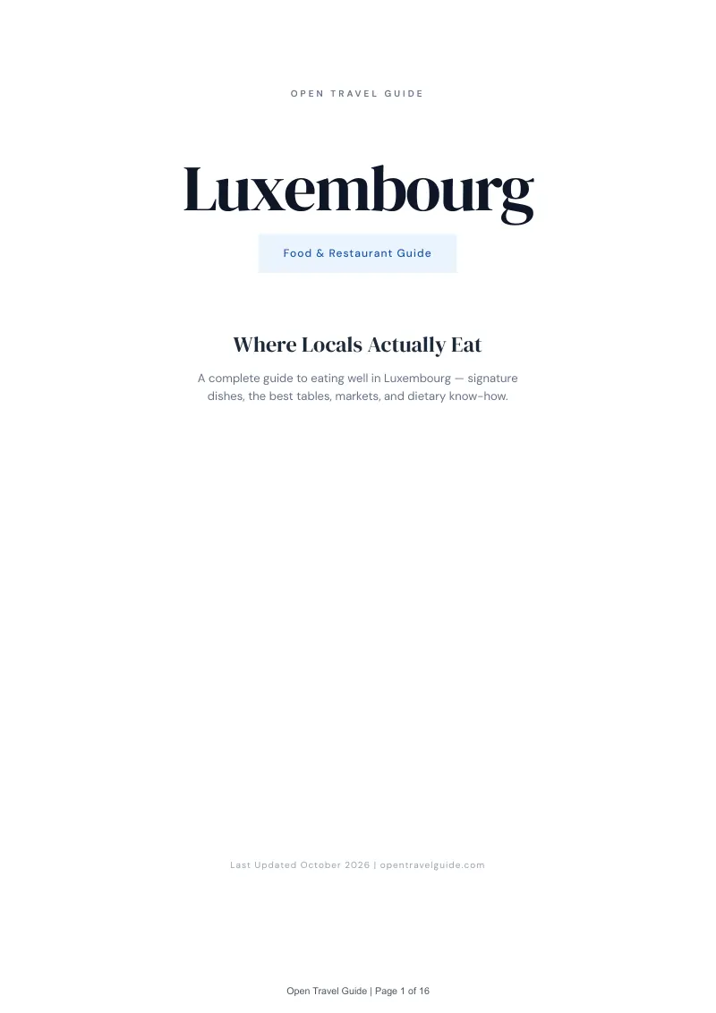 Luxembourg Food & Restaurant Guide: Cover