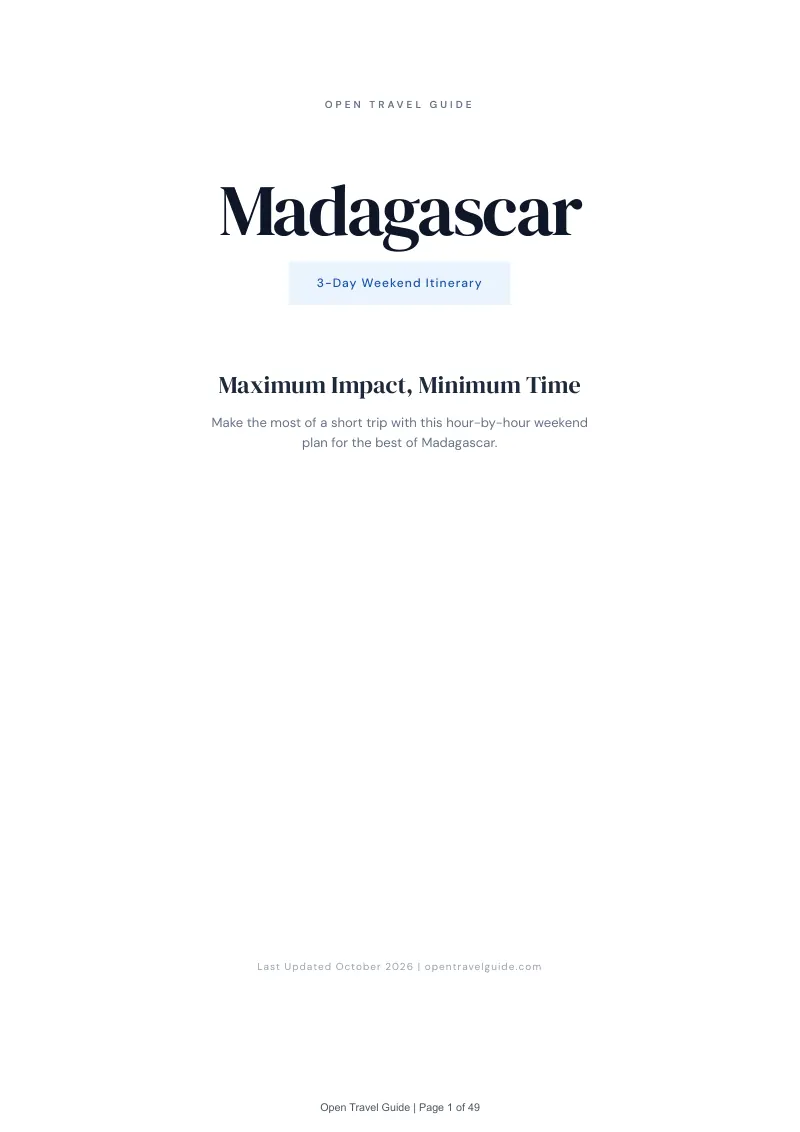 Madagascar 3-Day Weekend Itinerary: Cover