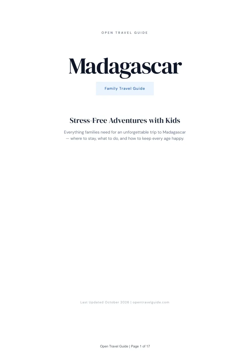 Madagascar Family Travel Guide: Cover