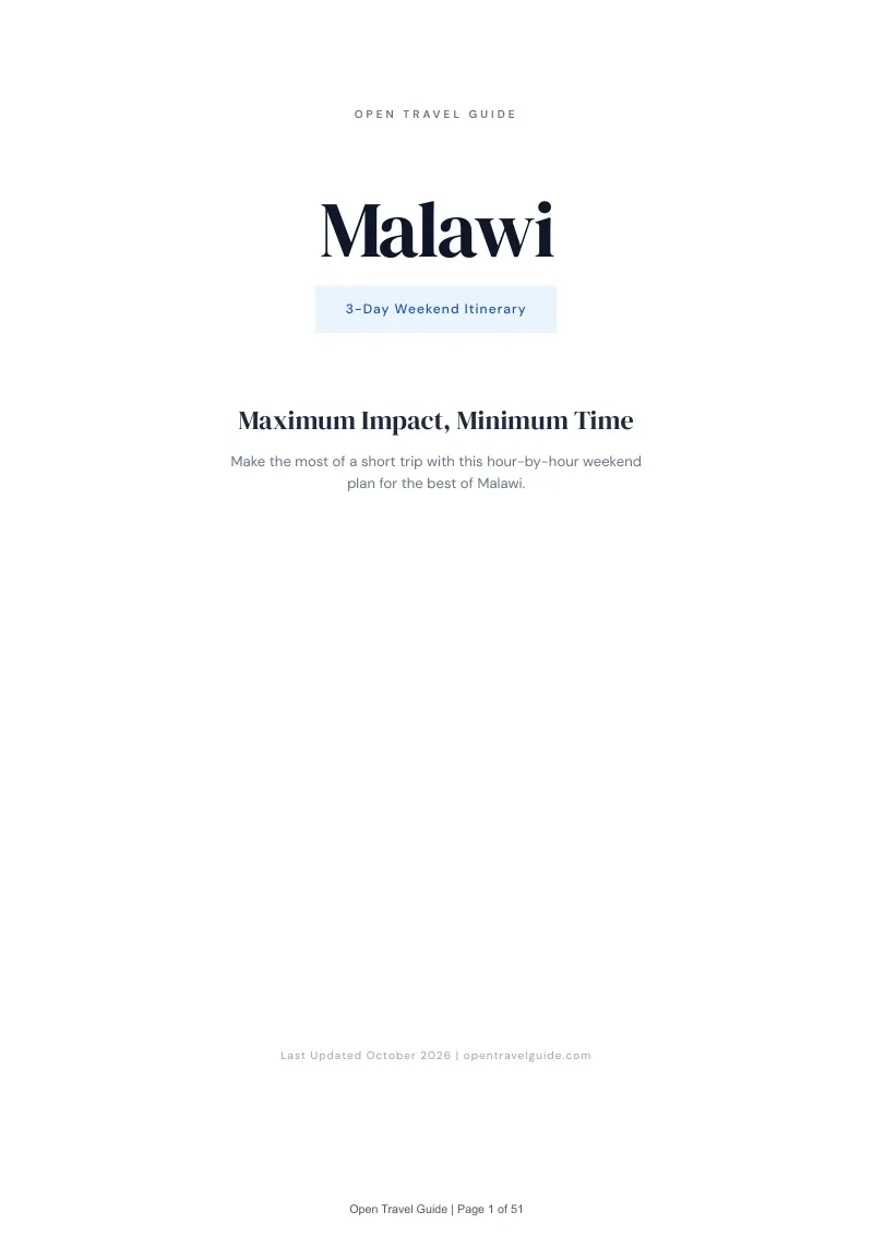 Malawi 3-Day Weekend Itinerary: Cover