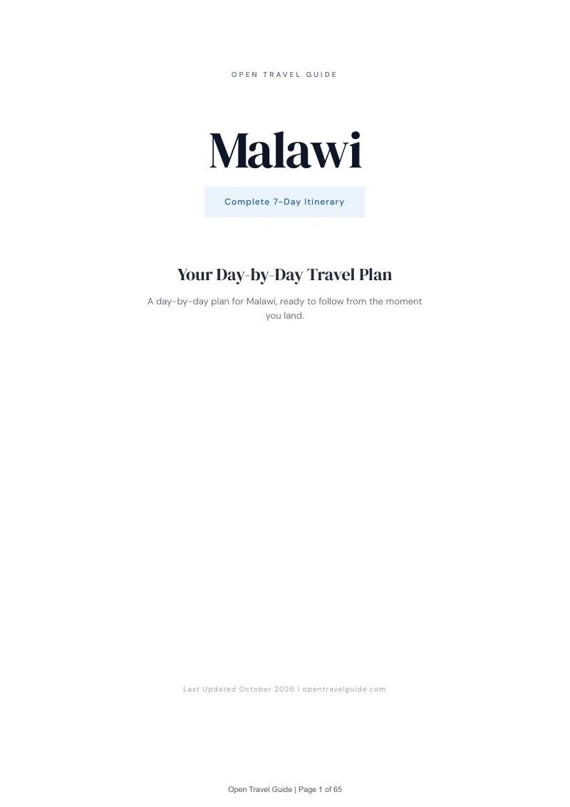 Malawi 7-Day Itinerary: Cover
