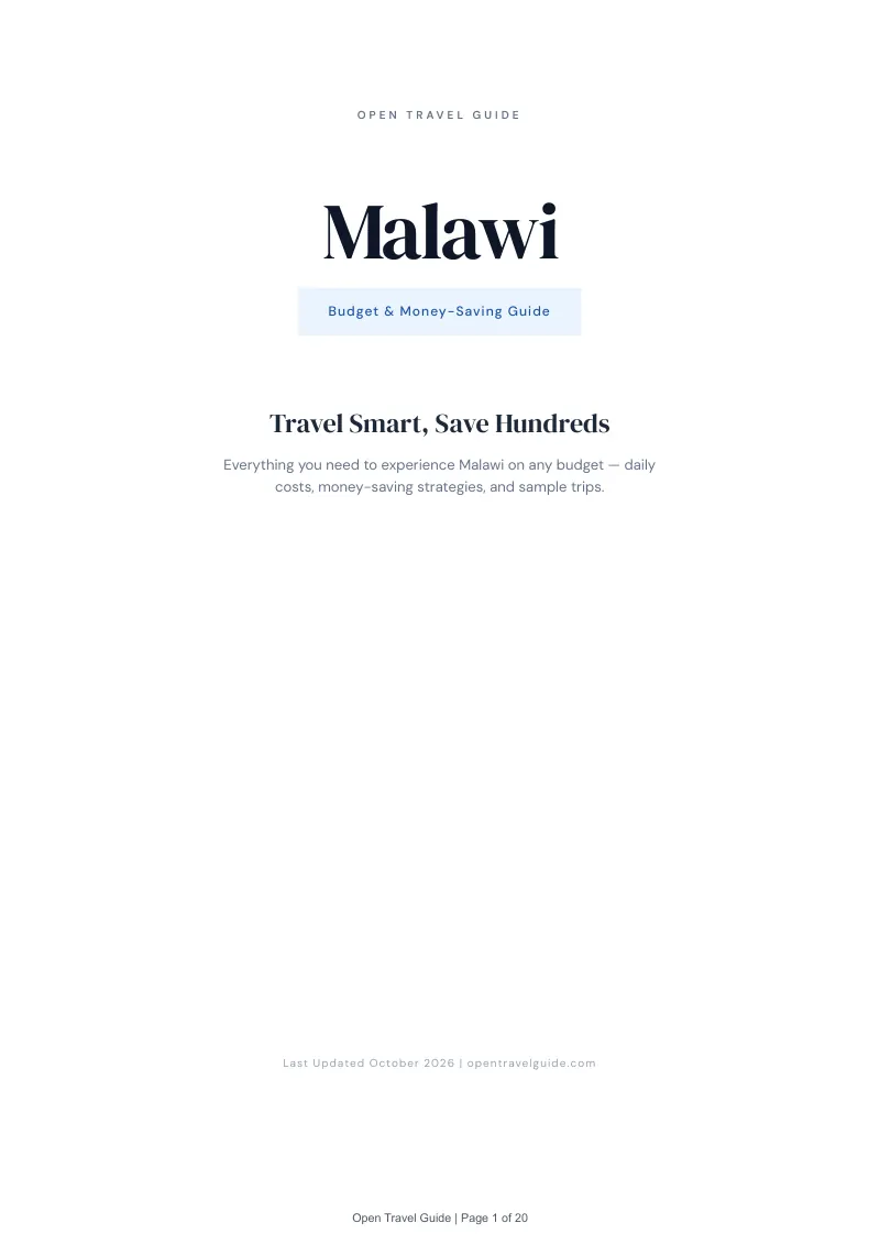 Malawi Budget & Money-Saving Guide: Cover