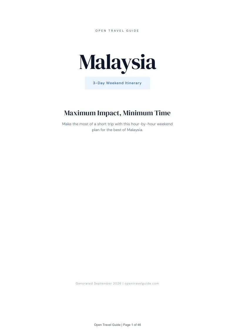 Malaysia Complete Travel Bundle: 3-day itinerary · Cover