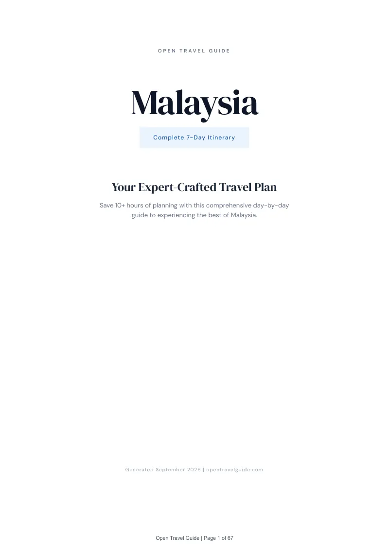 Malaysia Complete Travel Bundle: 7-day itinerary · Cover