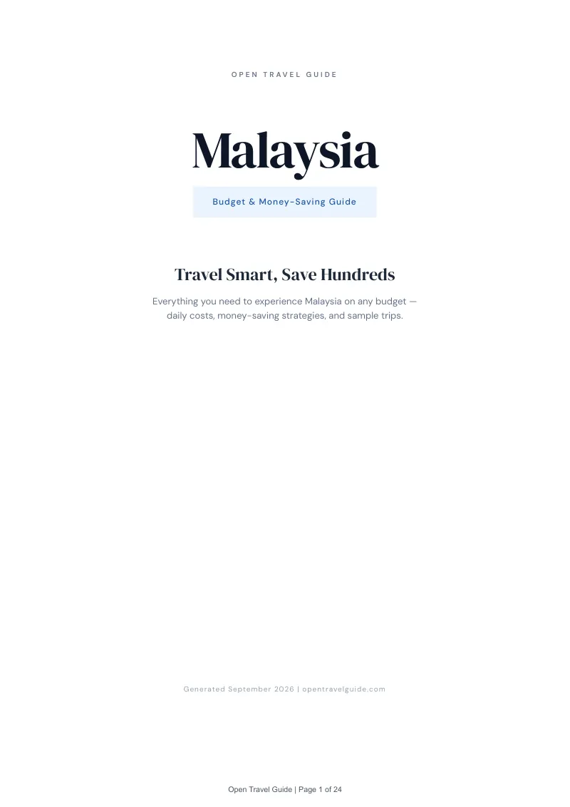 Malaysia Complete Travel Bundle: Budget guide · Cover