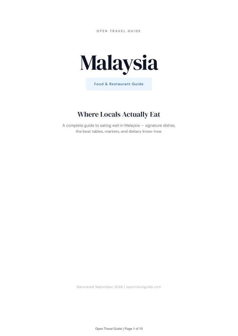 Malaysia Complete Travel Bundle: Food guide · Cover