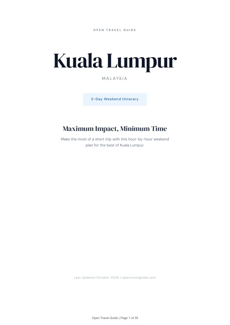 Kuala Lumpur 3-Day Weekend Itinerary: Cover