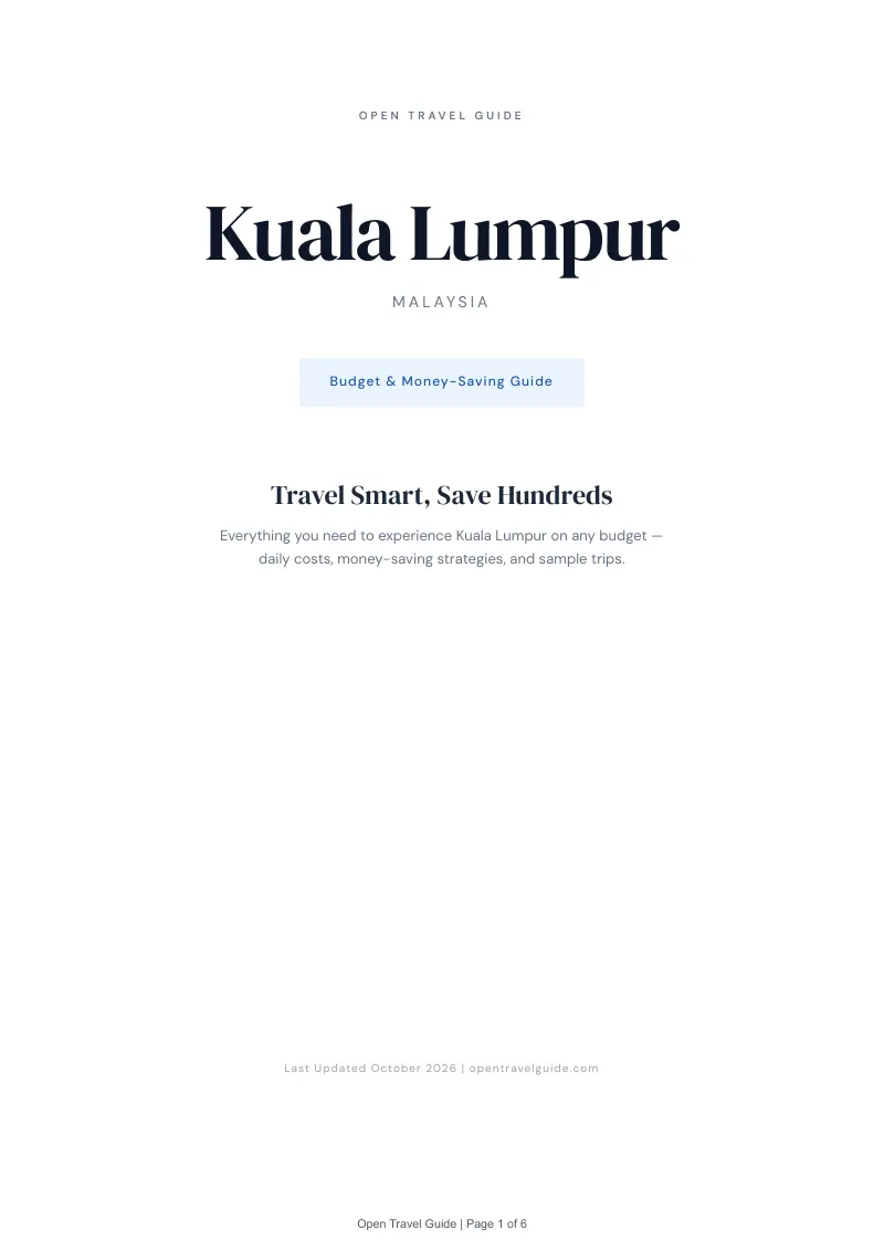 Kuala Lumpur Budget & Money-Saving Guide: Cover