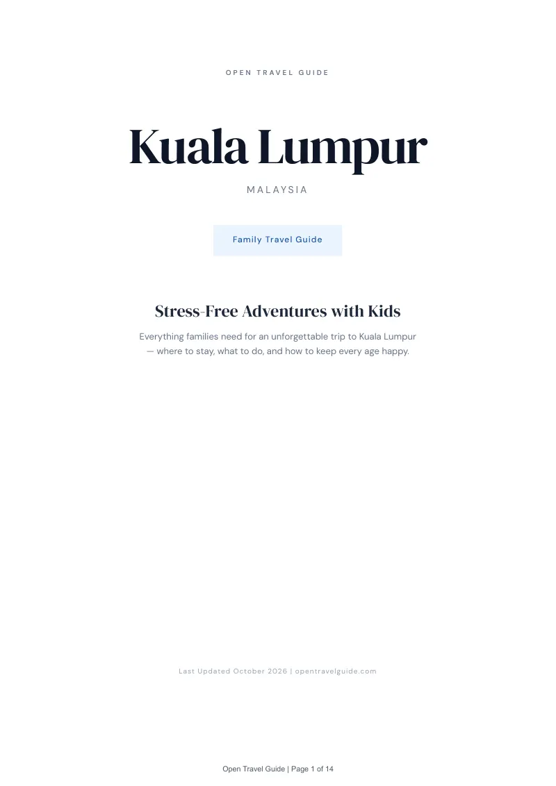 Kuala Lumpur Family Travel Guide: Cover