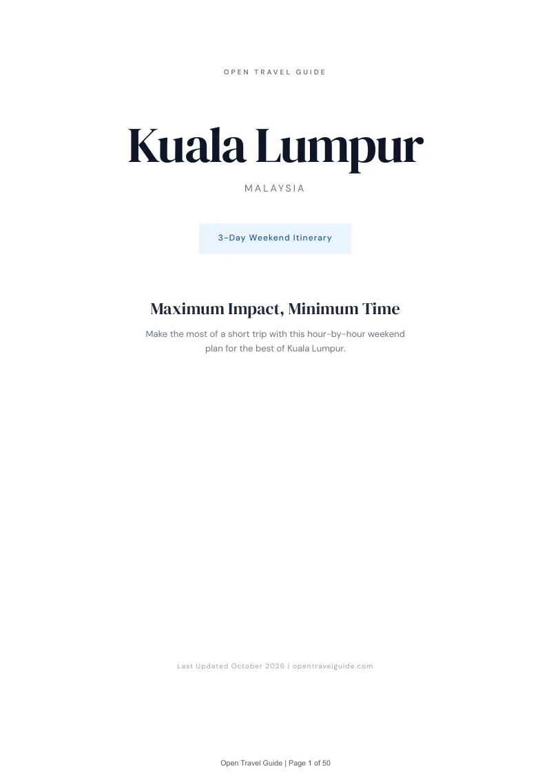 Kuala Lumpur 3-Day Weekend Itinerary: Cover